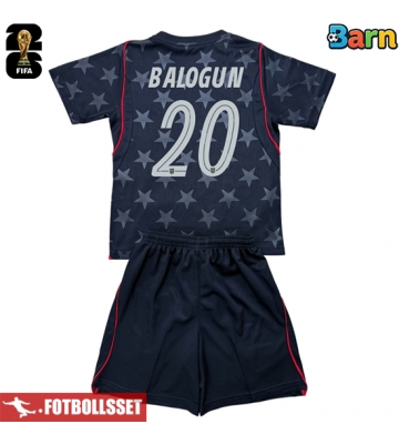 Förenta stater Folarin Balogun #20 Bortatröja Barn VM 2026 Kortärmad (+ Korta byxor)